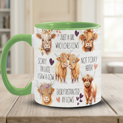 Just A Girl Who Loves Cows Accent Mug