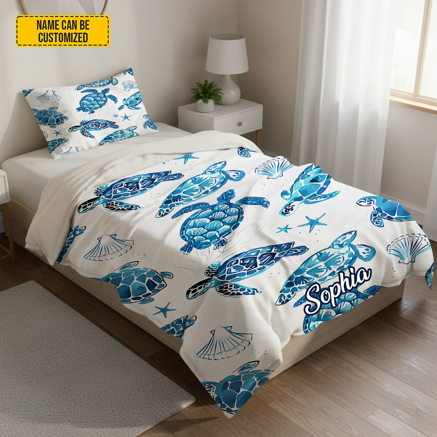 Personalize Sea Turtle Bedding Set