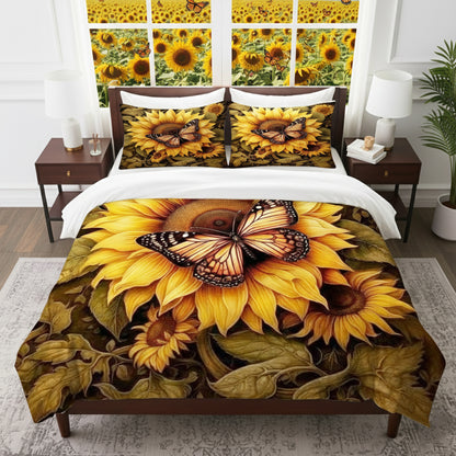 Personalize Sunflower and Butterfly Bedding Set