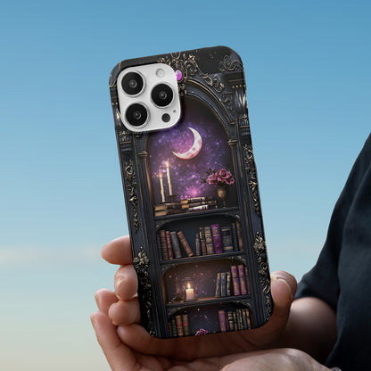 Gothic Moonlit Library Phone Case