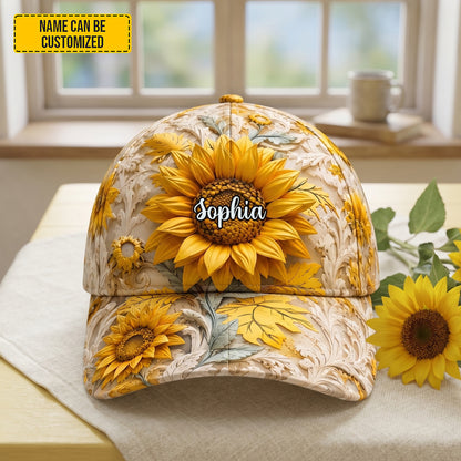 Personalized Sunflowers Classic Cap