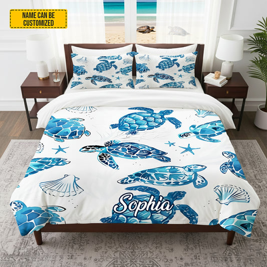 Personalize Sea Turtle Bedding Set