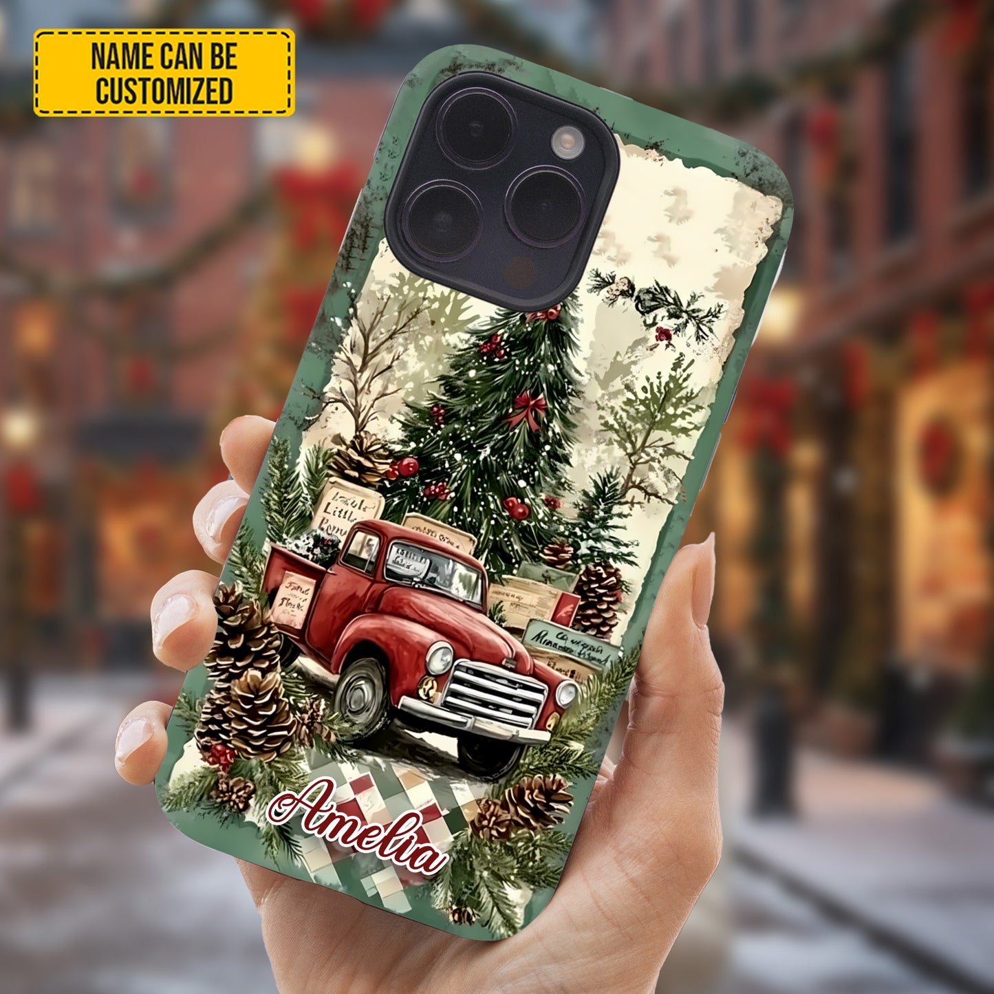 Personalized Vintage Christmas Truck Phone Case