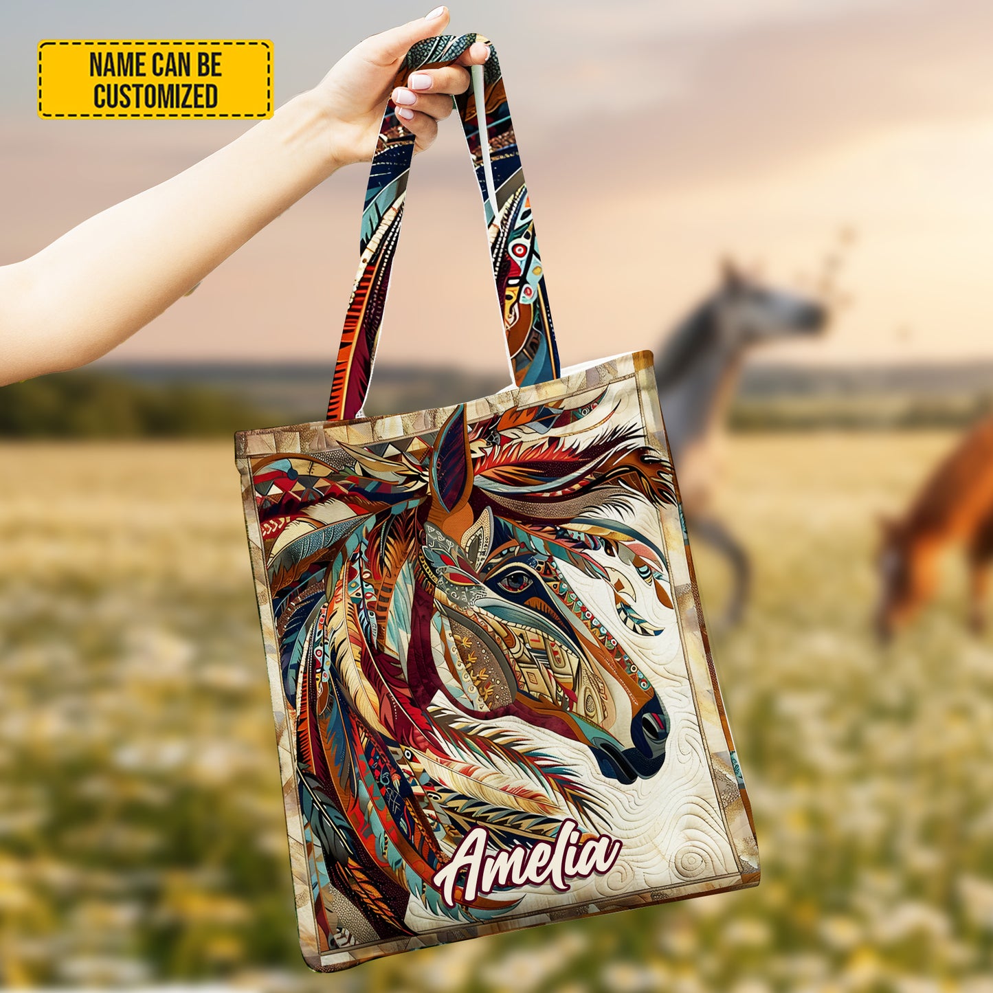 Personalized Wild Horse Tote Bag