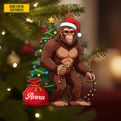 Personalized Cute Bigfoot Christmas Acrylic Ornament