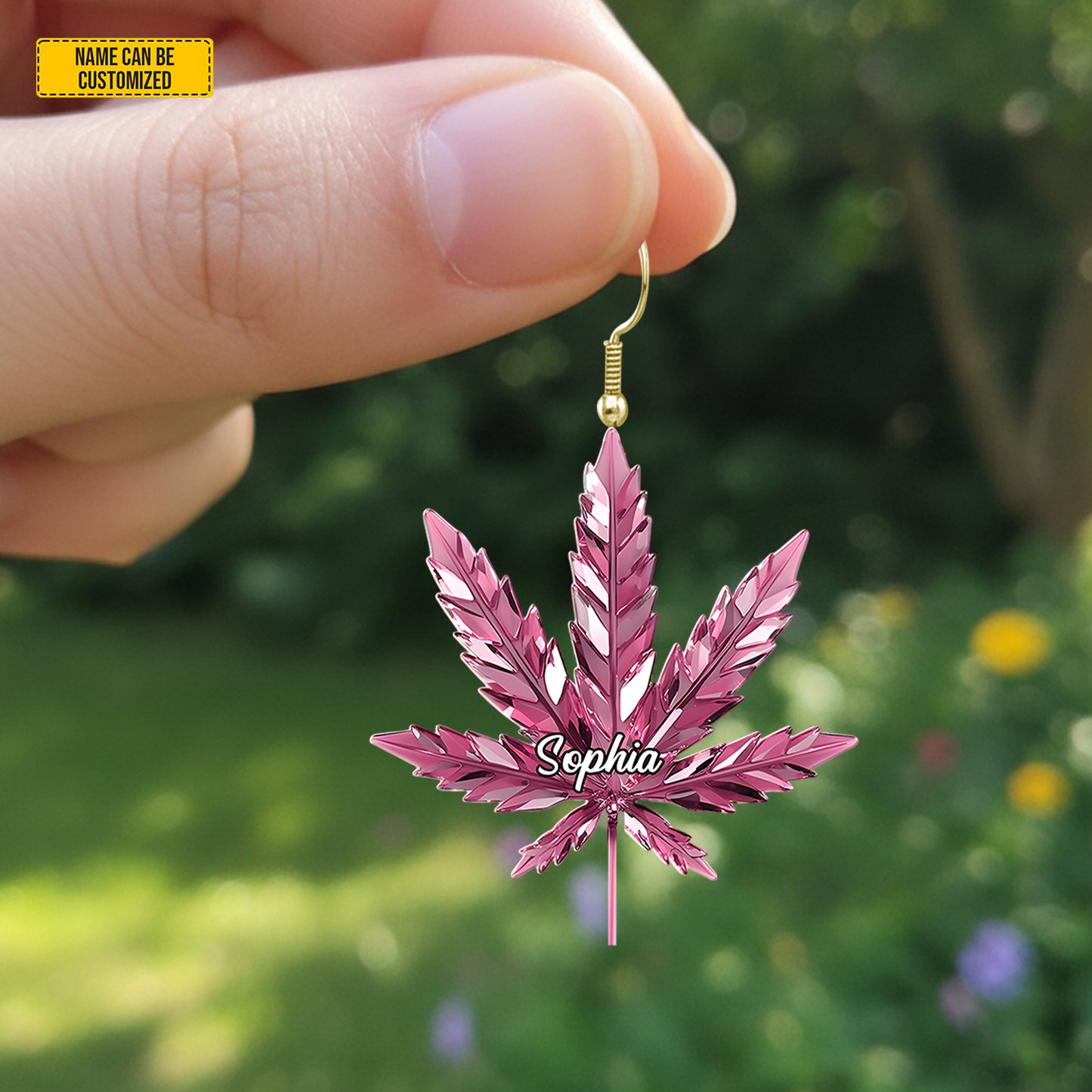 Personalized Colorful Weed Earrings