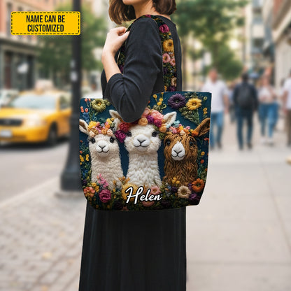 Personalized Alpaca Funny Tote Bag
