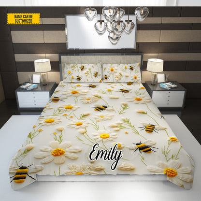 Personalize Bee & Daisy Bedding Set
