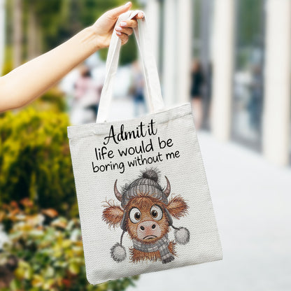 Funny Highland Cow Tote Bag