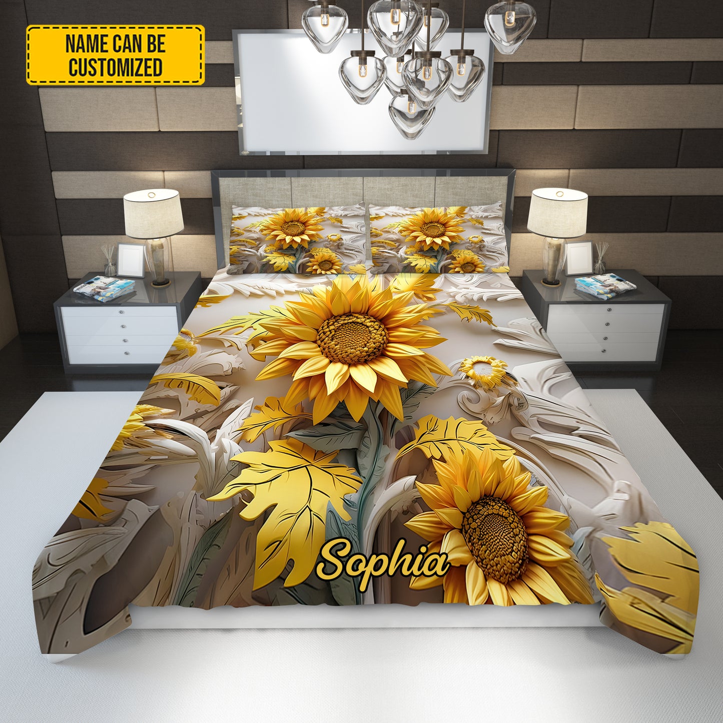 Personalize Beautiful Sunflower Bedding Set
