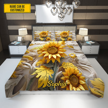 Personalize Beautiful Sunflower Bedding Set