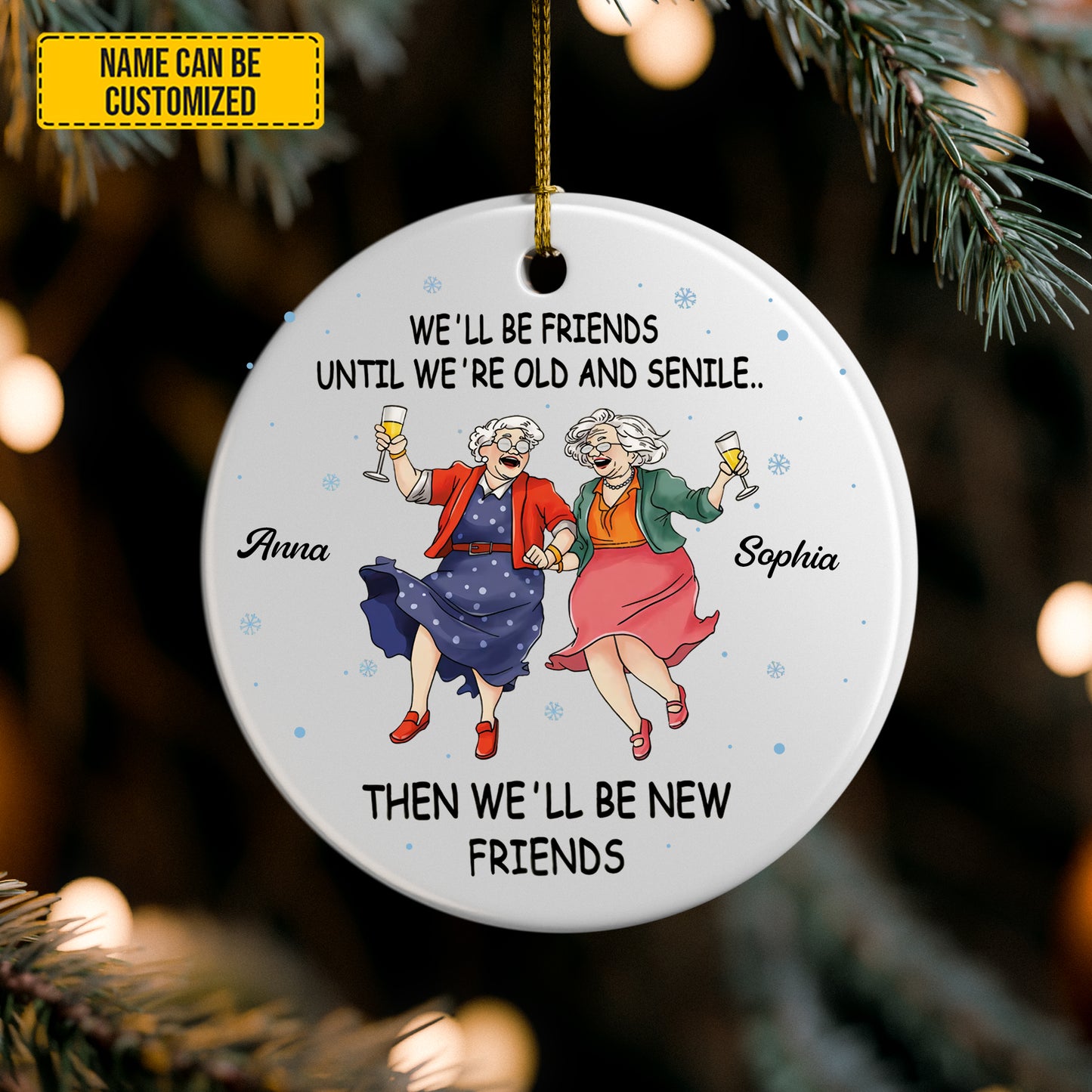 Personalized Best Friend Ceramic Ornament