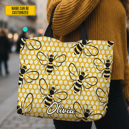 Personalized Bee Pattern Tote Bag