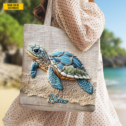 Personalized Sea Turtle Tote Bag