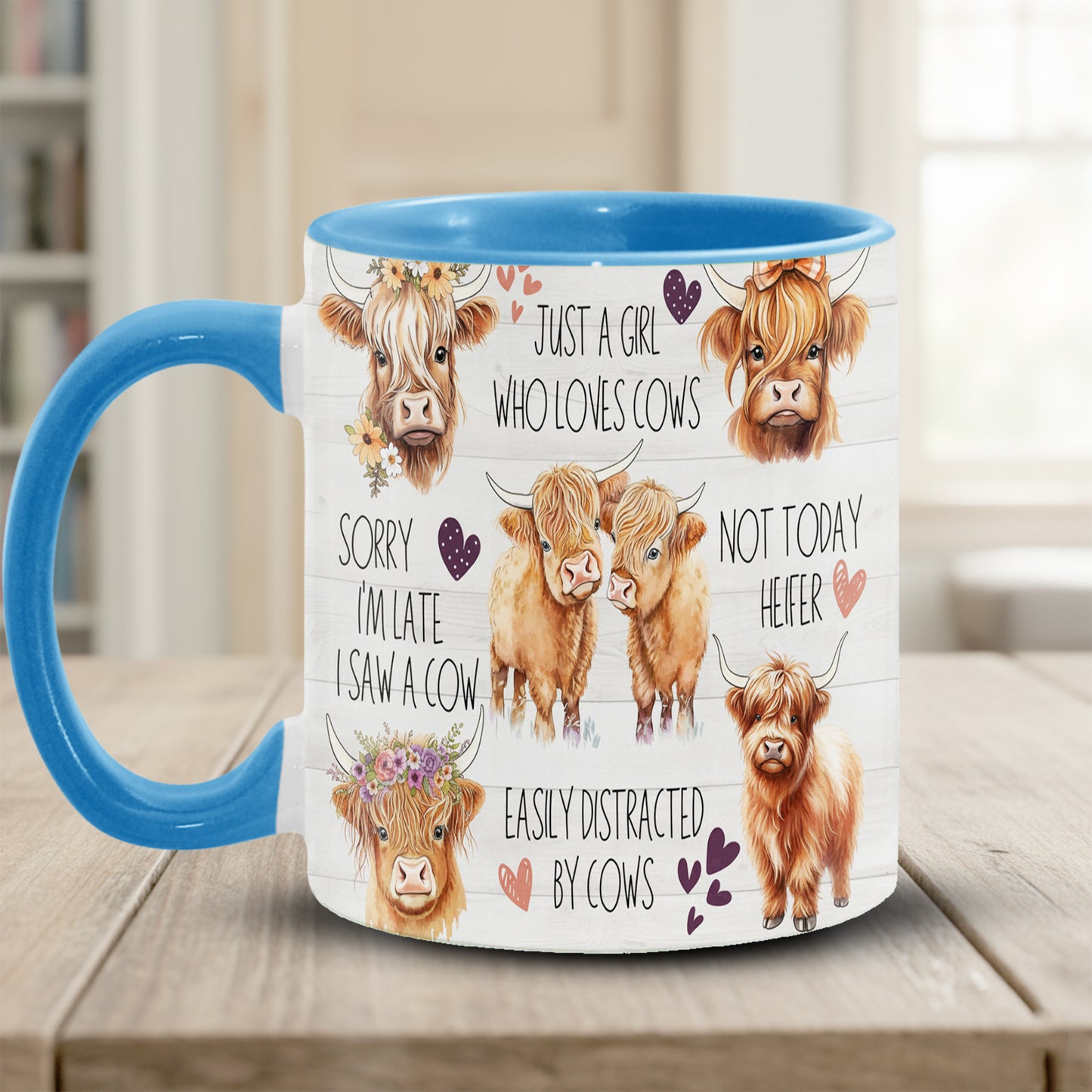 Just A Girl Who Loves Cows Accent Mug