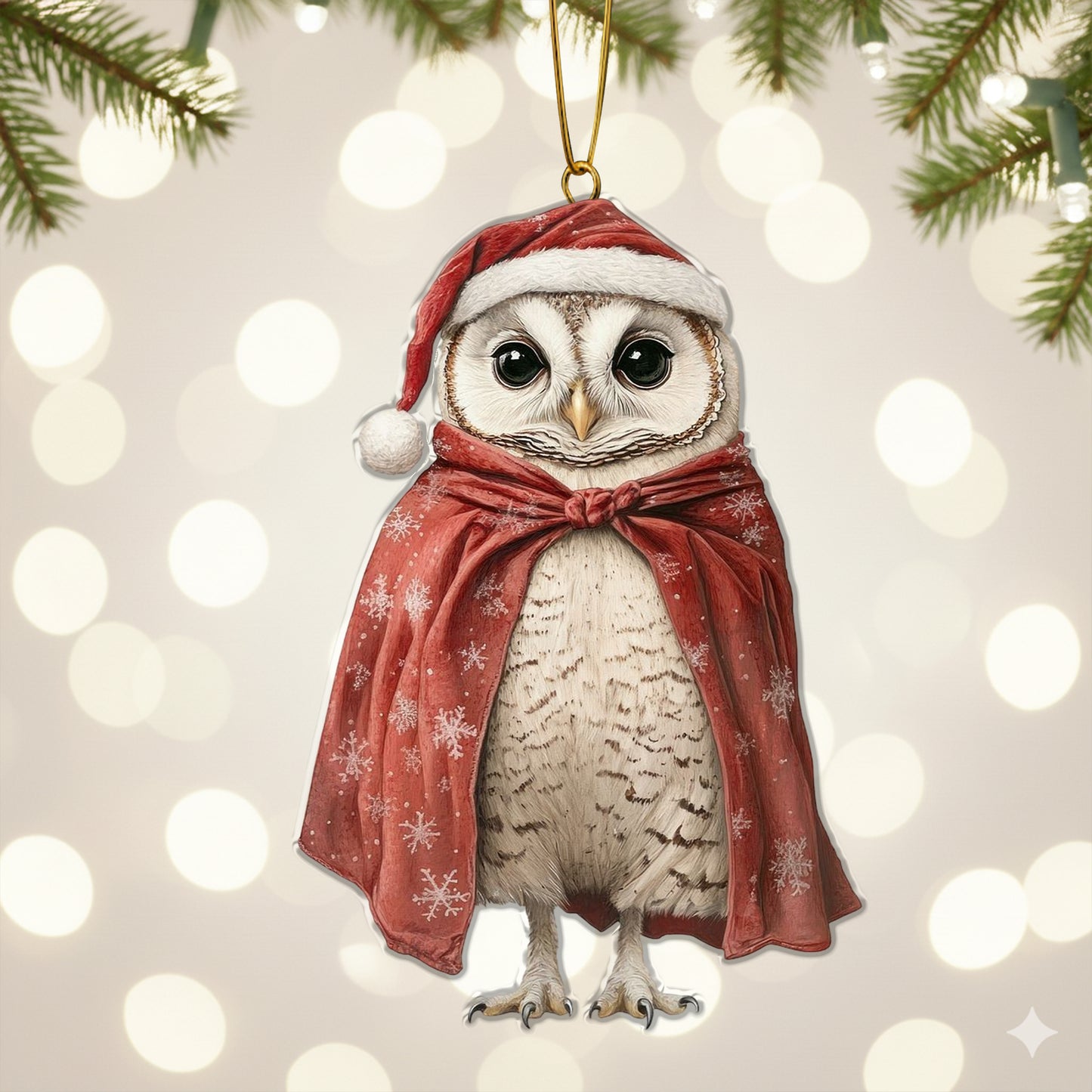 Cute Christmas Owl Ornament