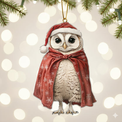 Cute Christmas Owl Ornament