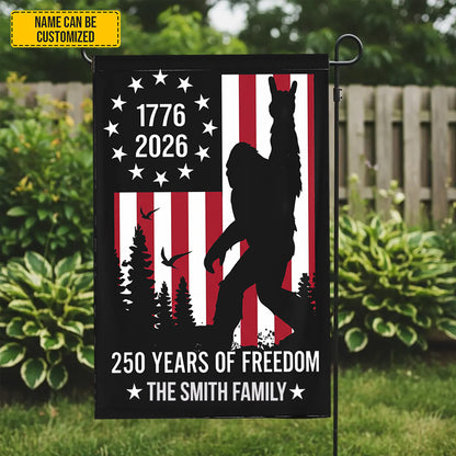 Personalized Bigfoot American Freedom Garden Flag