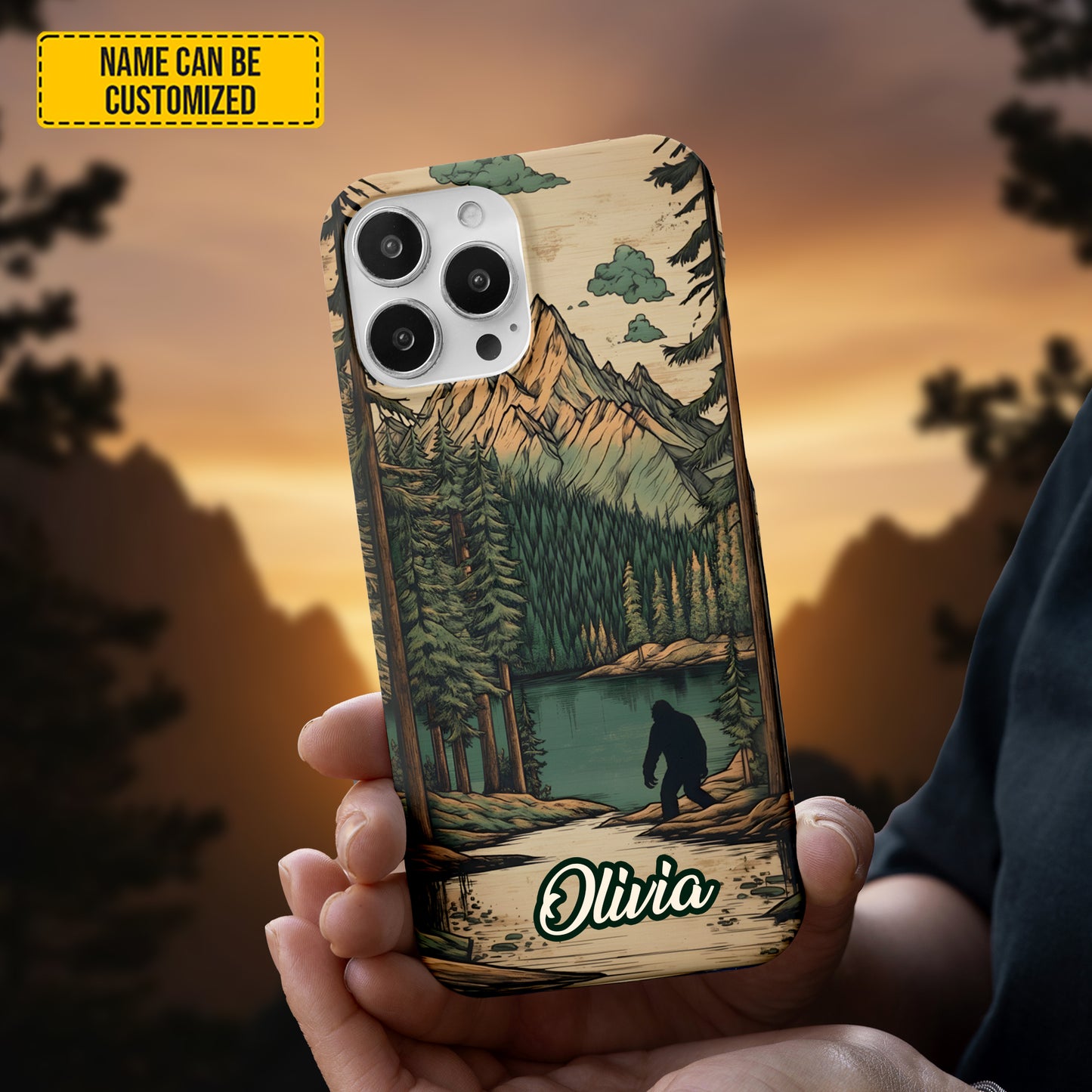 Bigfoot In The Forest - Personalized Phone Case