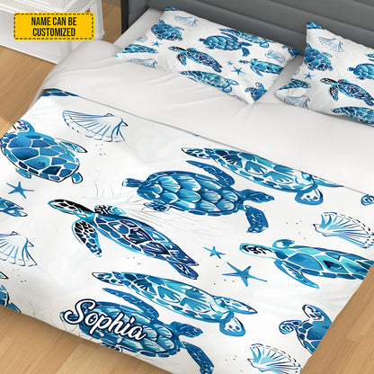 Personalize Sea Turtle Bedding Set