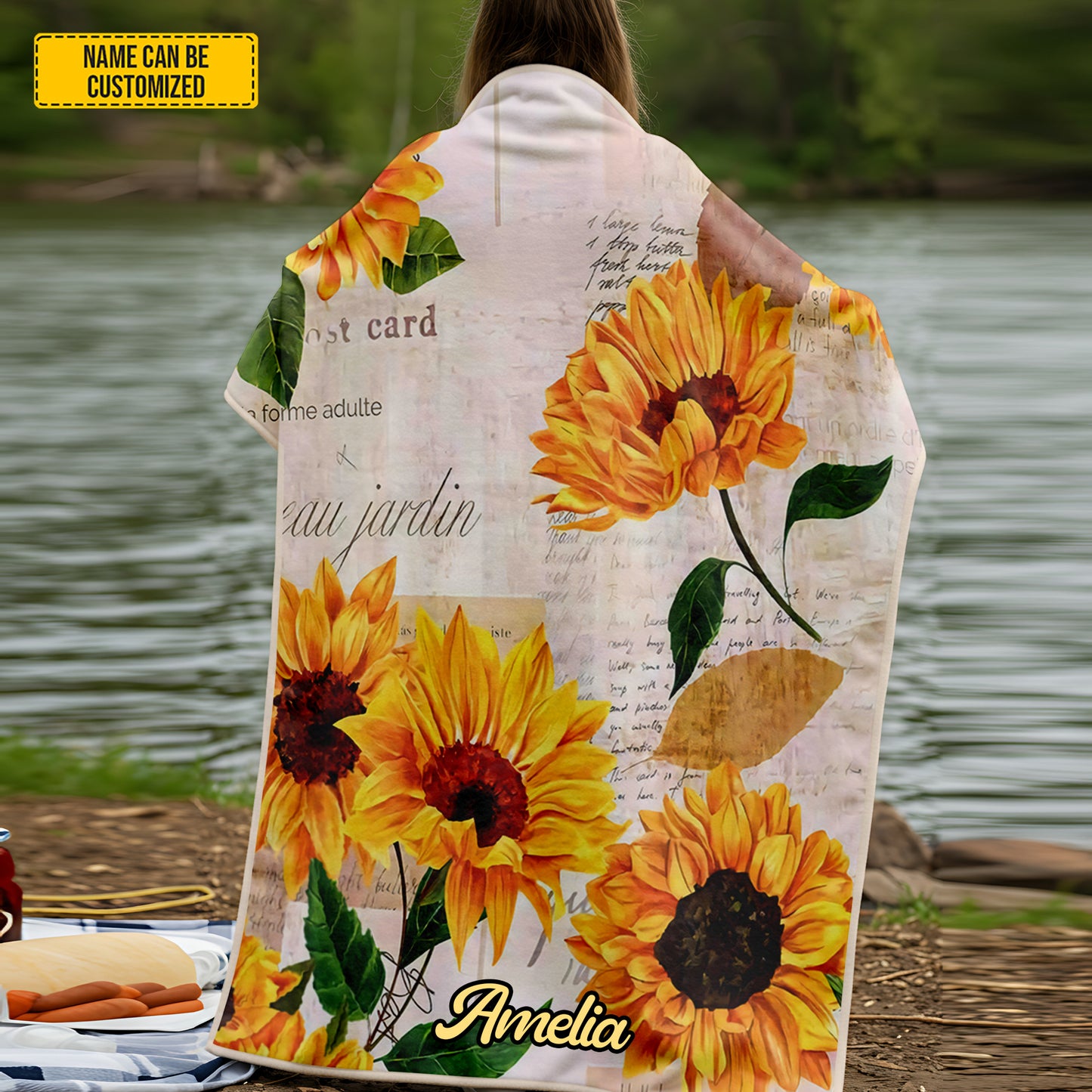 Personalized Beautiful Sunflower Blanket