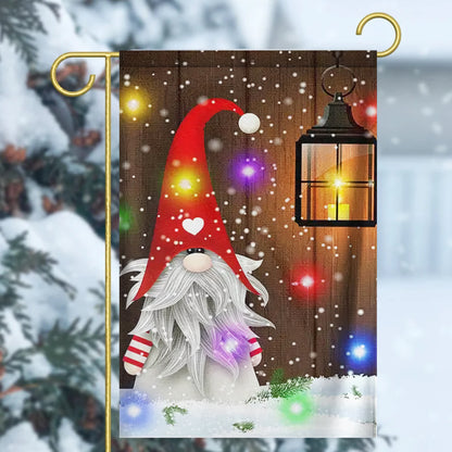 Christmas Gnome with Lantern – Holiday Garden Flag