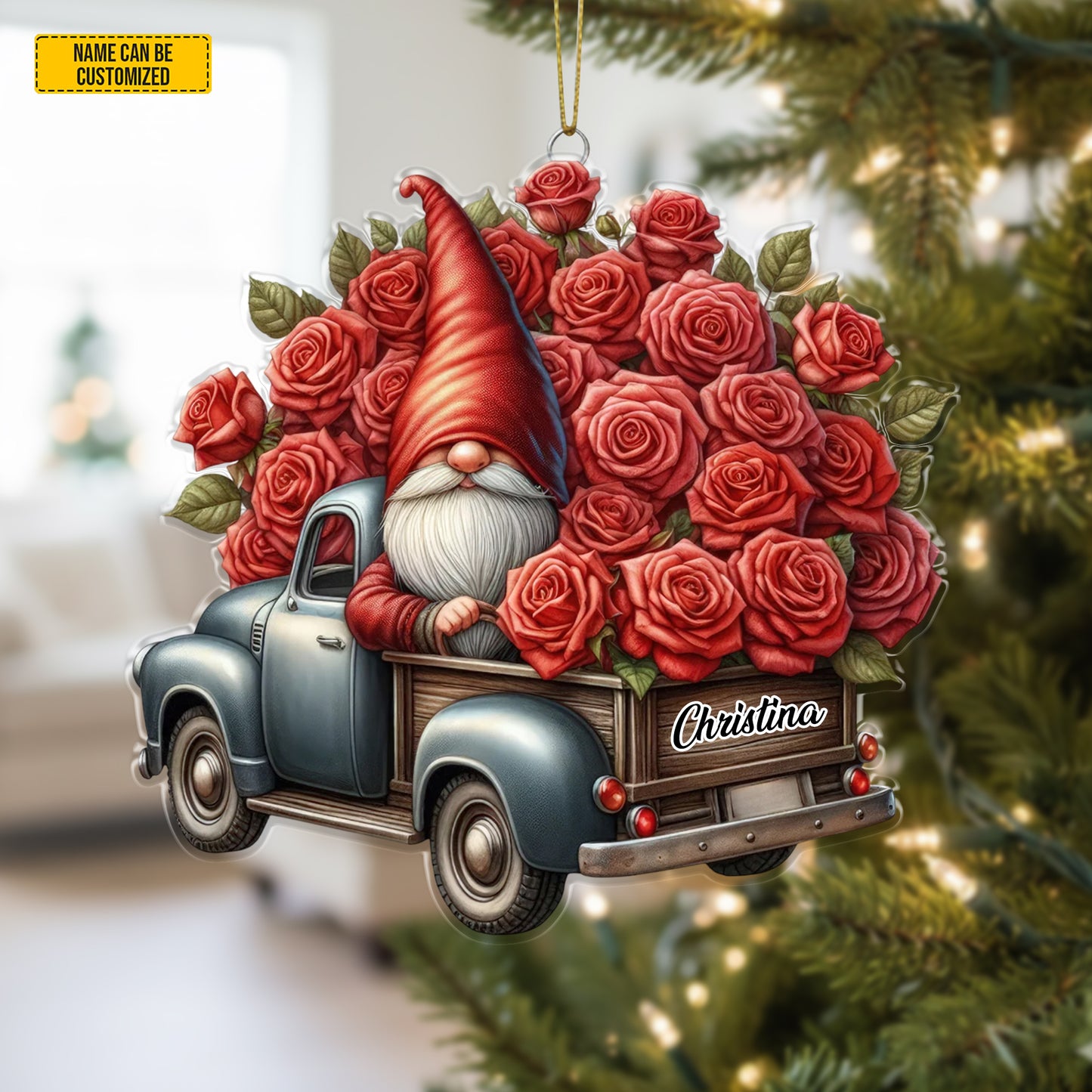 Personalized Gnome Truck Acrylic Ornament