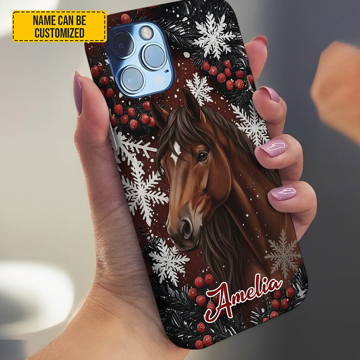 Personalized Horse Christmas Phone Case