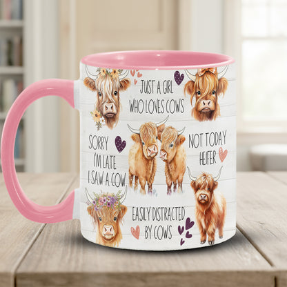 Just A Girl Who Loves Cows Accent Mug