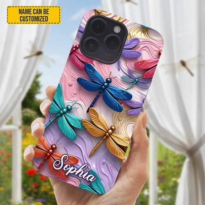 Colorful Dragonflies - Personalized Phone Case