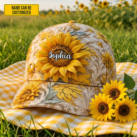 Personalized Sunflowers Classic Cap