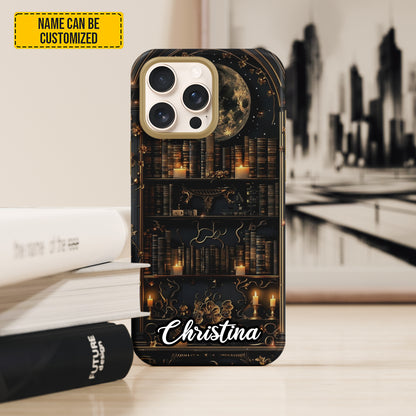 Personalized Gothic Library Moon Phone Case
