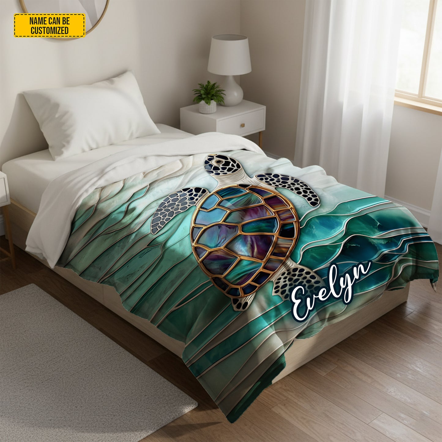 Ocean Turtle - Personalized Turtle Blanket