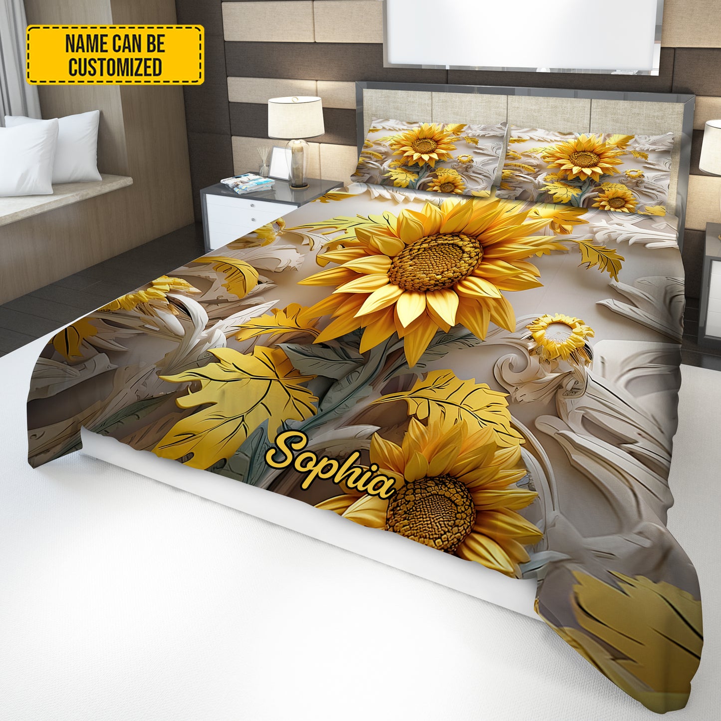 Personalize Beautiful Sunflower Bedding Set