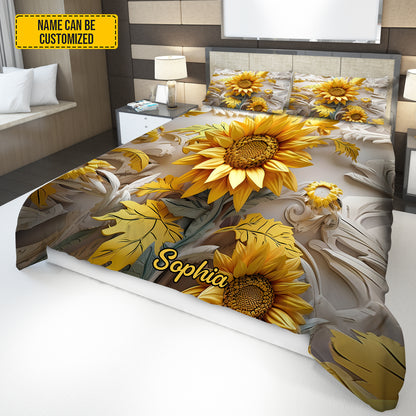 Personalize Beautiful Sunflower Bedding Set
