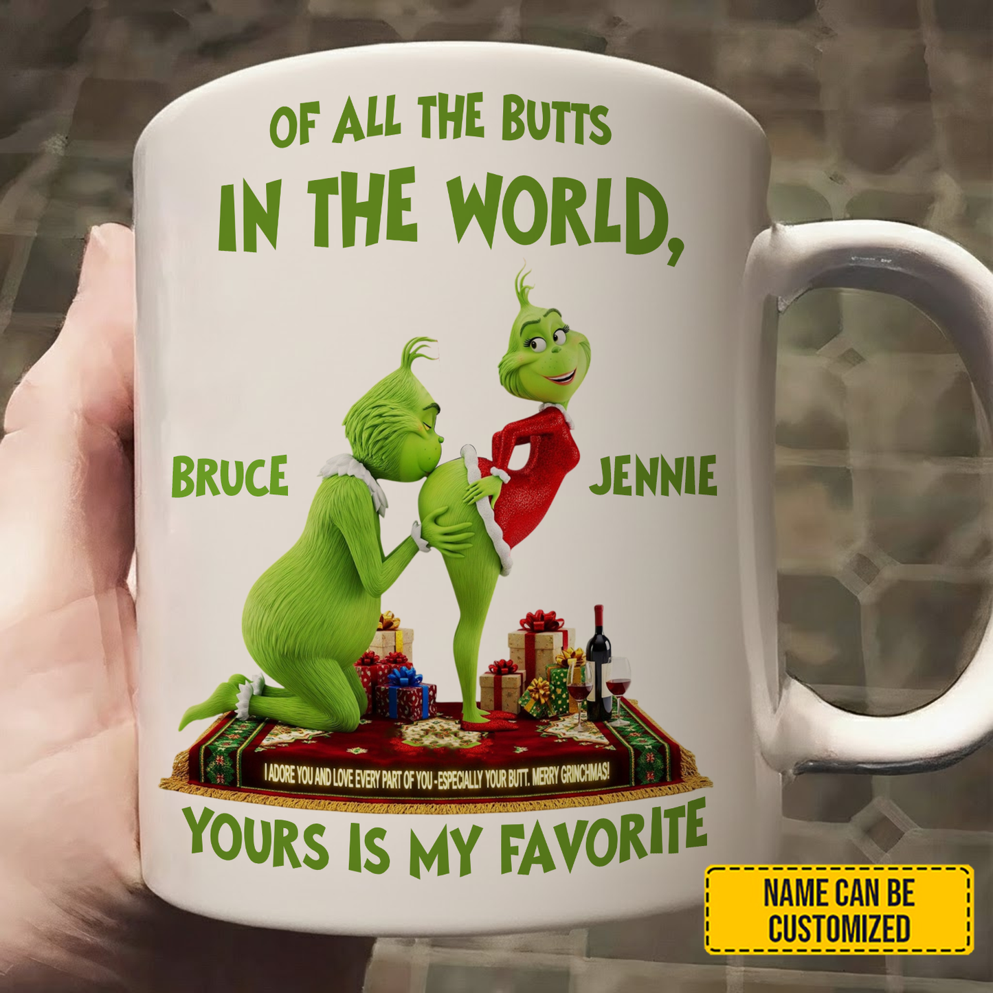 Personalized Funny Green Couple Mug
