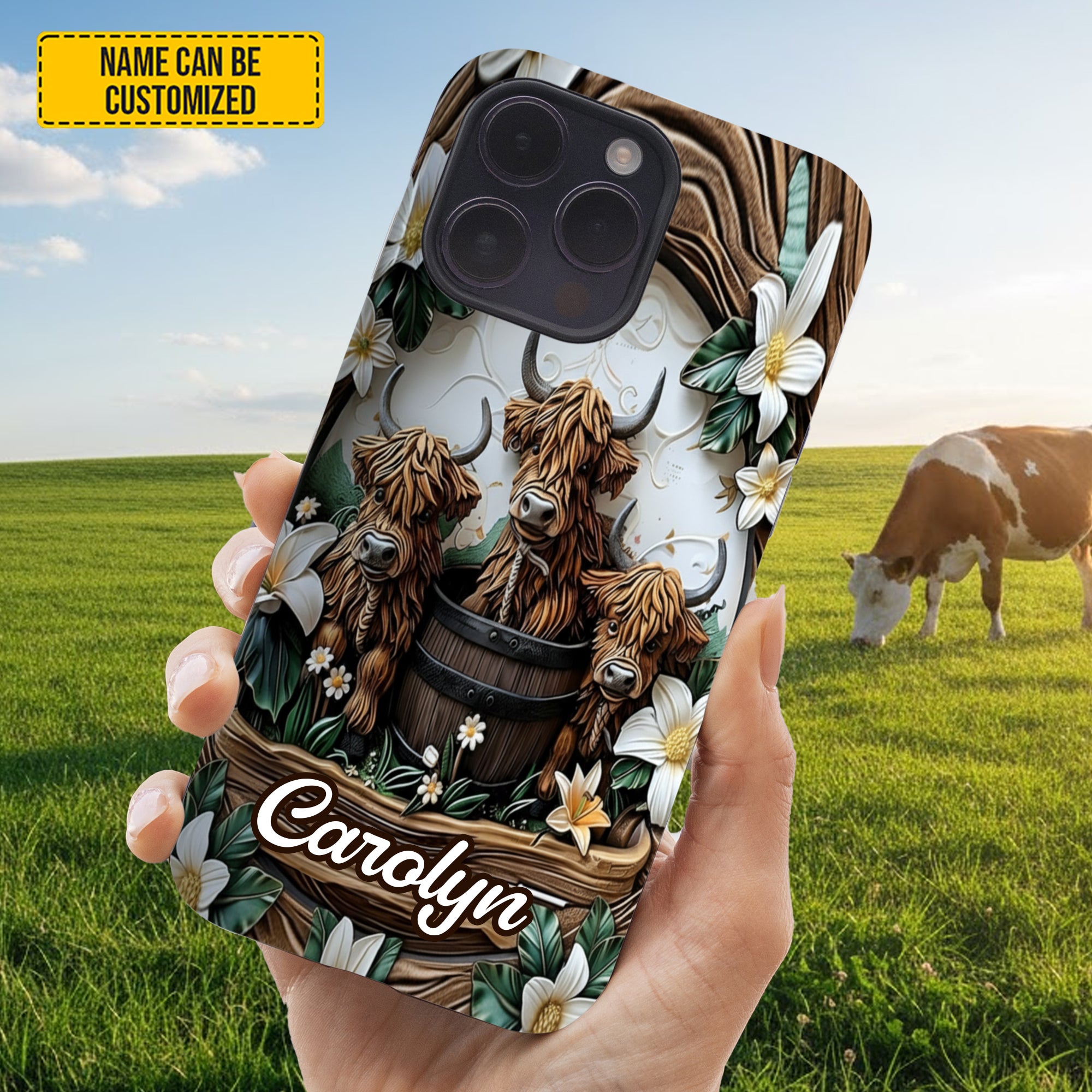 Personalized Highland Cow Phone Case – Soumora Brand