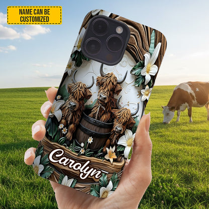 Personalized Highland Cow Phone Case