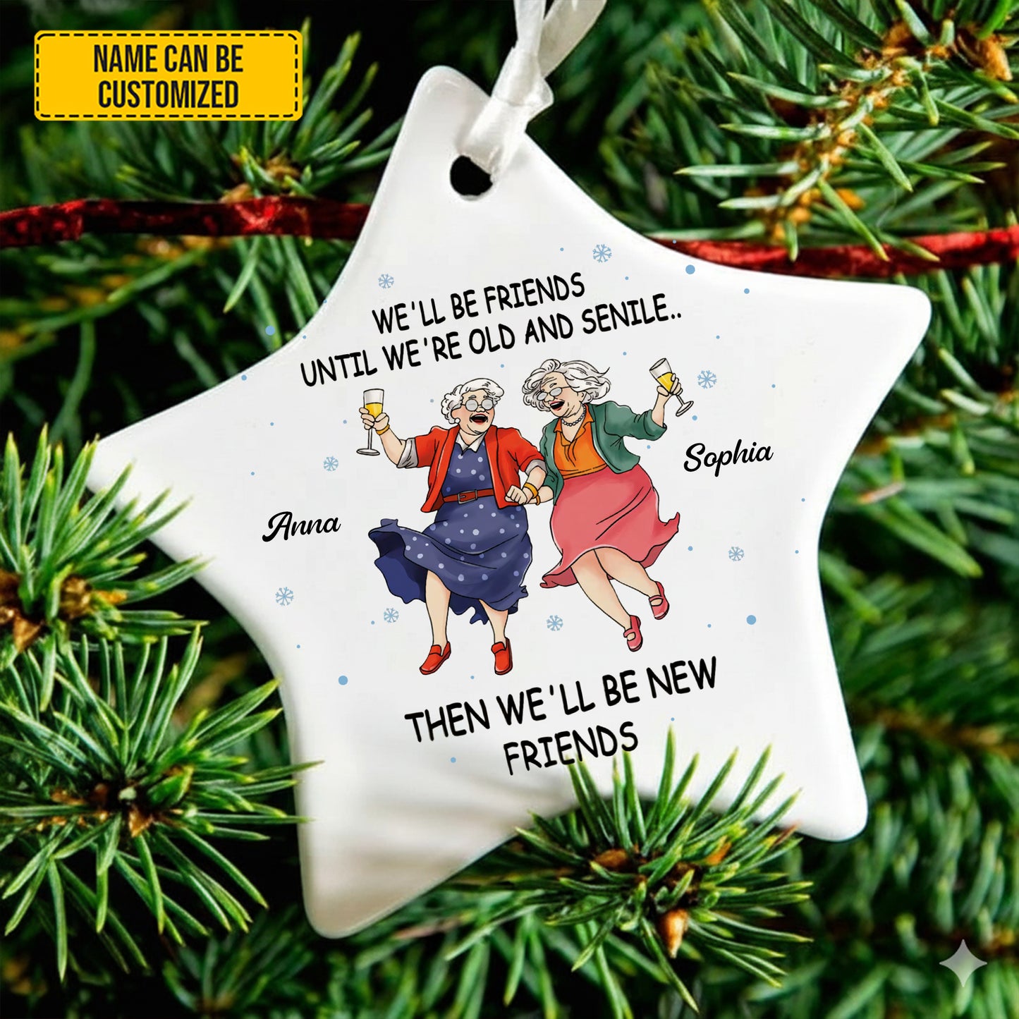 Personalized Best Friend Ceramic Ornament