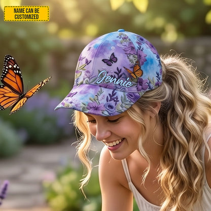 Personalized Floral Butterfly Classic Cap