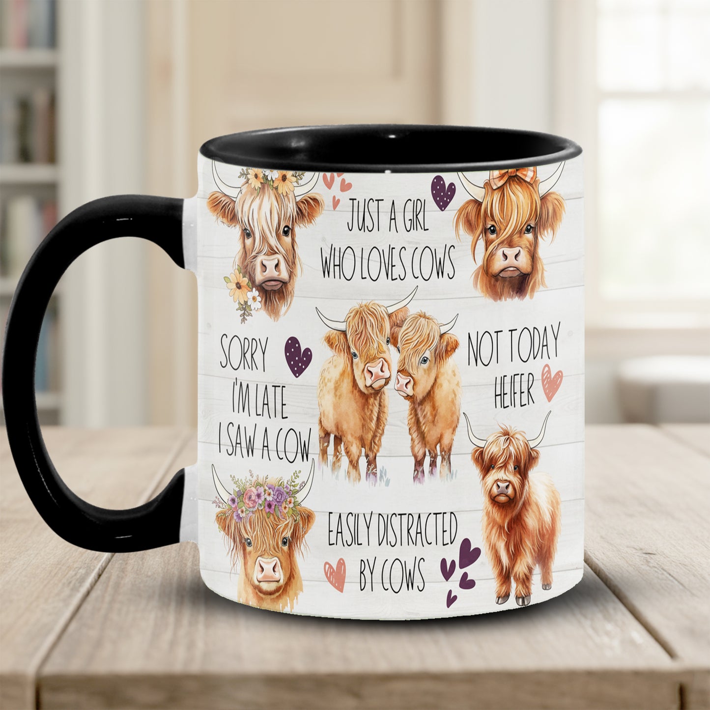 Just A Girl Who Loves Cows Accent Mug
