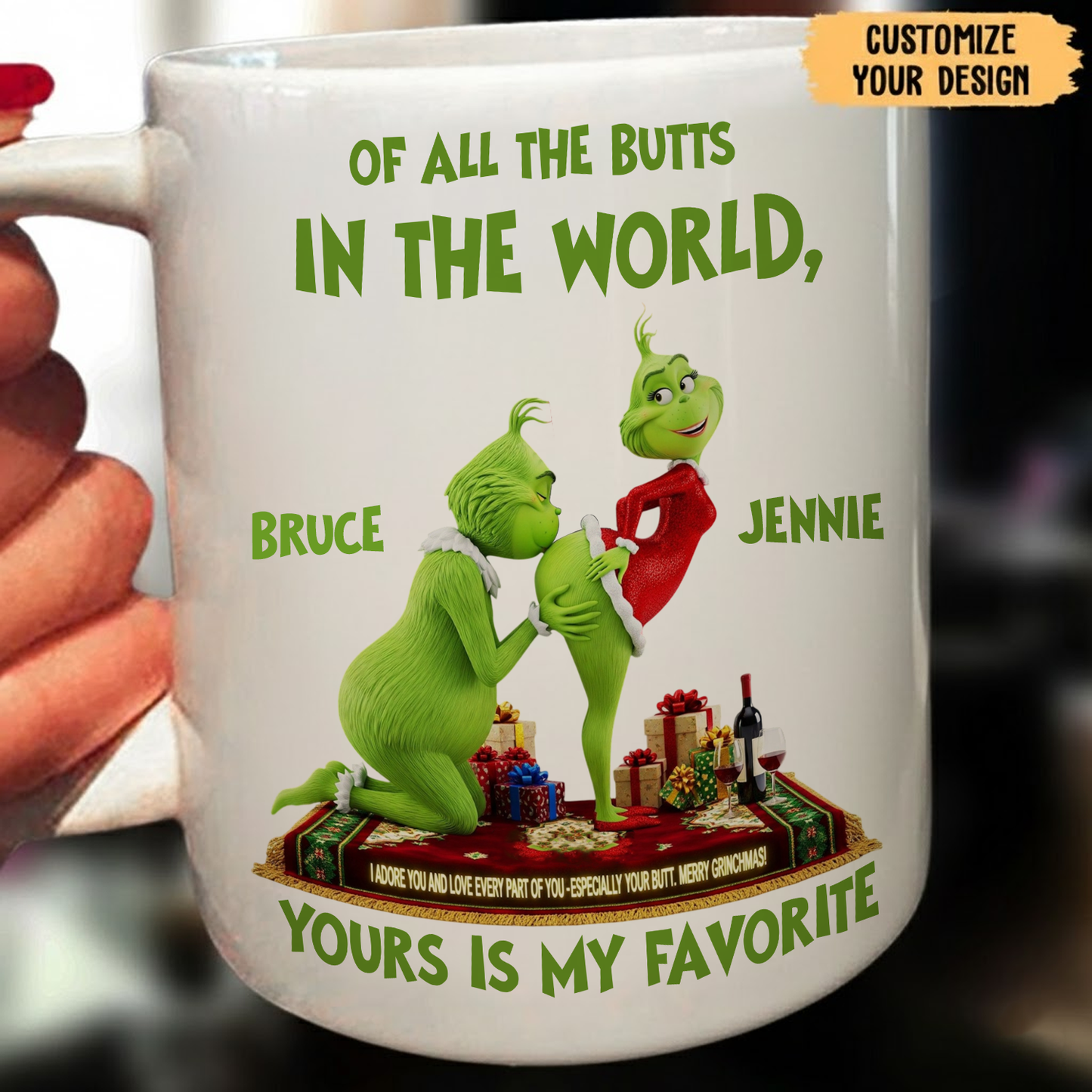 Personalized Funny Green Couple Mug