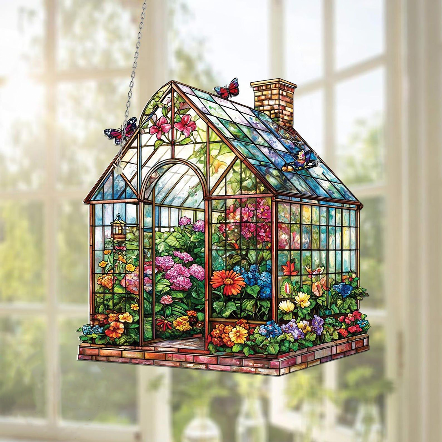 Garden Floral Acrylic Window Hanging