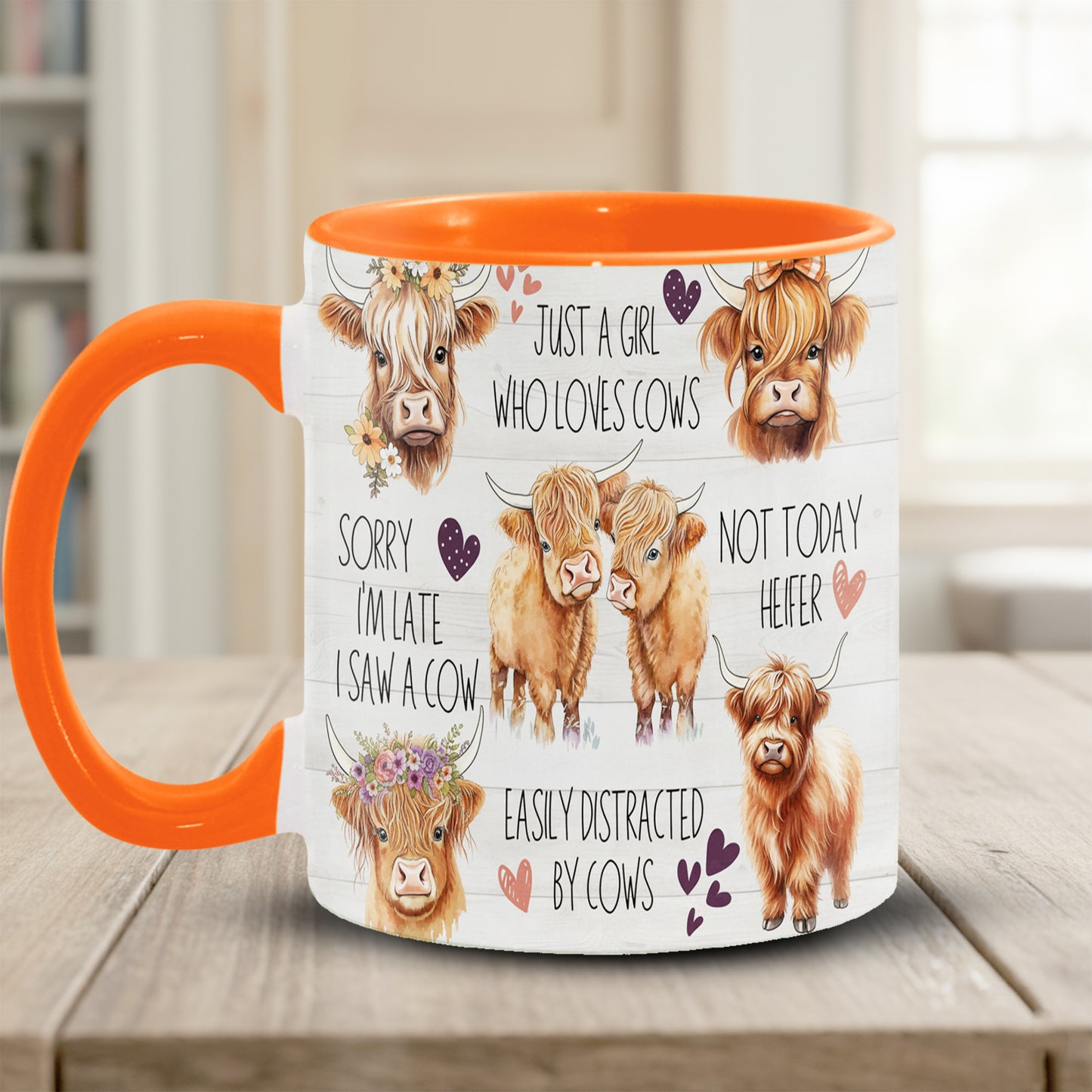 Just A Girl Who Loves Cows Accent Mug