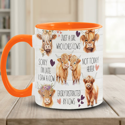 Just A Girl Who Loves Cows Accent Mug
