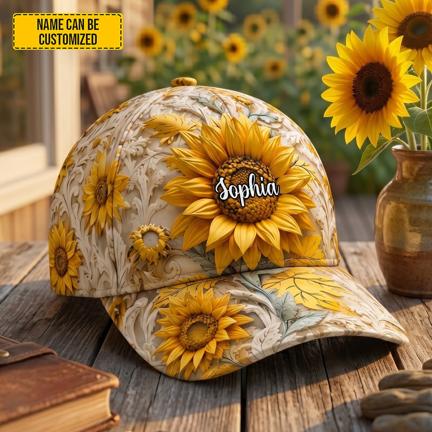 Personalized Sunflowers Classic Cap