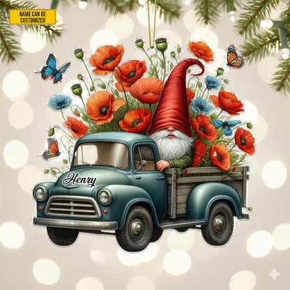 Personalized Gnome Truck Acrylic Ornament