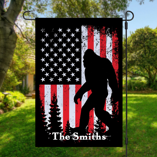 Personalized American Bigfoot Garden Flag, House Flag