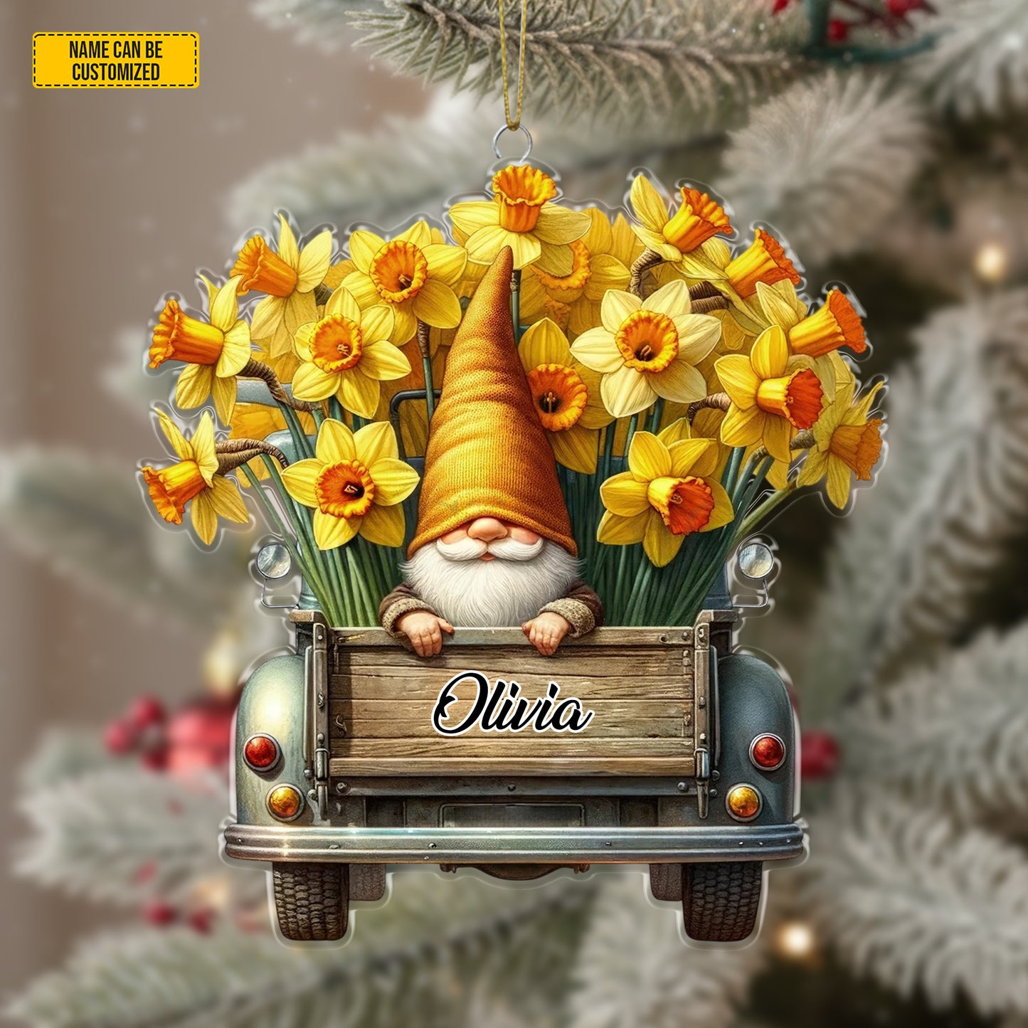 Personalized Gnome Truck Acrylic Ornament