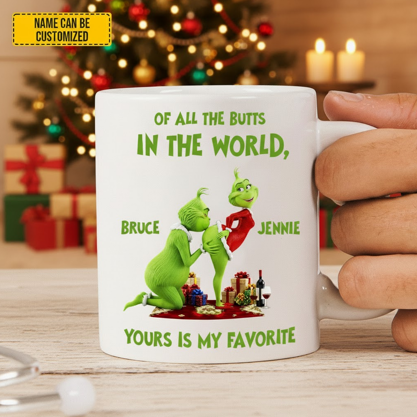 Personalized Funny Green Couple Mug